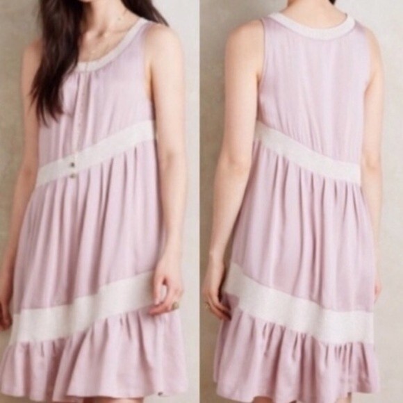 Anthropologie Maeve Wildell Mauve Swing Dress M - Picture 2 of 8